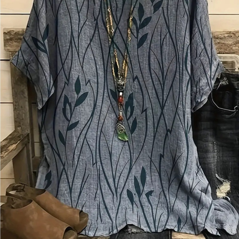 Floral Leaf Print Top